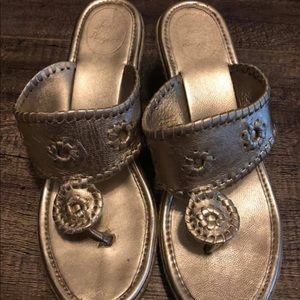 Jack Rogers Gold wedges